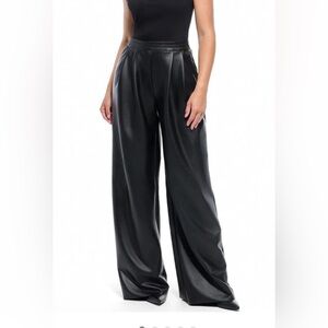 Popilush shape wear leather wide leg pants size small new with tags